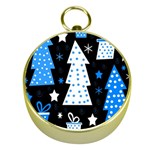 Blue playful Xmas Gold Compasses