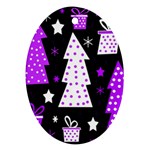 Purple Playful Xmas Ornament (Oval) 