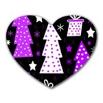 Purple Playful Xmas Heart Mousepads