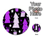 Purple Playful Xmas Multi-purpose Cards (Round) 