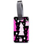 Pink playful Xmas Luggage Tags (One Side) 
