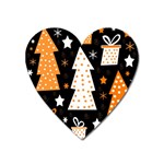 Orange playful Xmas Heart Magnet