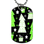 Green Playful Xmas Dog Tag (Two Sides)