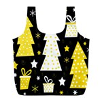 Yellow playful Xmas Full Print Recycle Bags (L) 