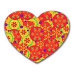 Orange design Heart Mousepads