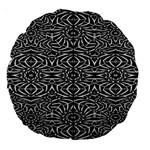 Black and White Tribal Pattern Large 18  Premium Round Cushions