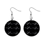 Black elegant  Xmas design Mini Button Earrings