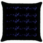 Xmas elegant blue snowflakes Throw Pillow Case (Black)