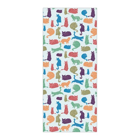 Blue Colorful Cats Silhouettes Pattern Pleated Skirt from ArtsNow.com Front Pleats