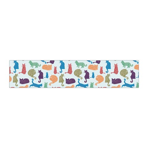 Blue Colorful Cats Silhouettes Pattern Pleated Skirt from ArtsNow.com Waist Band