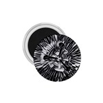 Black And White Passion Flower Passiflora  1.75  Magnets