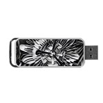Black And White Passion Flower Passiflora  Portable USB Flash (One Side)