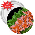 Decorative flowers 3  Buttons (100 pack) 
