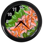 Decorative flowers Wall Clocks (Black)