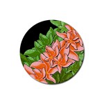 Decorative flowers Rubber Round Coaster (4 pack) 