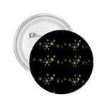 Yellow elegant Xmas snowflakes 2.25  Buttons