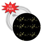Yellow elegant Xmas snowflakes 2.25  Buttons (10 pack) 