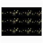 Yellow elegant Xmas snowflakes Large Glasses Cloth