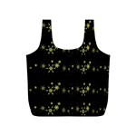 Yellow elegant Xmas snowflakes Full Print Recycle Bags (S) 