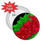 Xmas red flowers 2.25  Buttons (100 pack) 