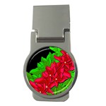 Xmas red flowers Money Clips (Round) 
