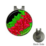 Xmas red flowers Hat Clips with Golf Markers