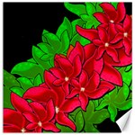 Xmas red flowers Canvas 16  x 16  