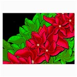 Xmas red flowers Large Glasses Cloth (2-Side)