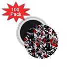 Red abstract flowers 1.75  Magnets (100 pack) 