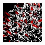 Red abstract flowers Medium Glasses Cloth