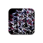 Decorative abstract floral desing Rubber Coaster (Square) 