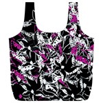 Purple abstract flowers Full Print Recycle Bags (L) 