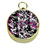 Purple abstract flowers Gold Compasses