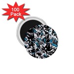 Blue abstract flowers 1.75  Magnets (100 pack) 