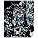 Blue abstract flowers Canvas 16  x 20  