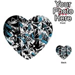 Blue abstract flowers Playing Cards 54 (Heart) 