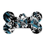 Blue abstract flowers Dog Tag Bone (Two Sides)