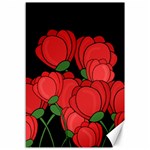 Red tulips Canvas 12  x 18  