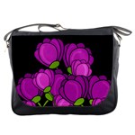 Purple tulips Messenger Bags