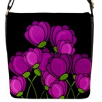 Purple tulips Flap Messenger Bag (S)
