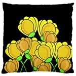 Yellow tulips Large Flano Cushion Case (Two Sides)