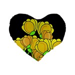 Yellow tulips Standard 16  Premium Flano Heart Shape Cushions