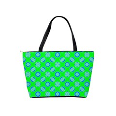 Mod Blue Circles On Bright Green Shoulder Handbags from ArtsNow.com Back