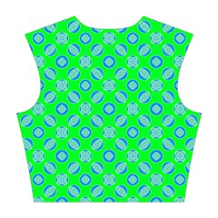 Mod Blue Circles On Bright Green Cotton Crop Top from ArtsNow.com Back
