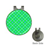 Mod Blue Circles On Bright Green Hat Clips with Golf Markers