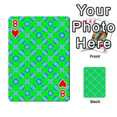 Mod Blue Circles On Bright Green Playing Cards 54 Designs  from ArtsNow.com Front - Heart8