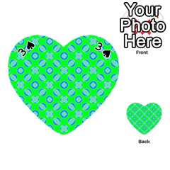 Mod Blue Circles On Bright Green Playing Cards 54 (Heart)  from ArtsNow.com Front - Spade3