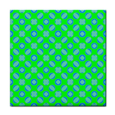 Mod Blue Circles On Bright Green Face Towel from ArtsNow.com Front