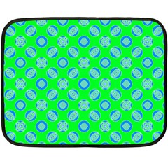 Mod Blue Circles On Bright Green Double Sided Fleece Blanket (Mini)  from ArtsNow.com 35 x27  Blanket Back