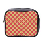 Mod Yellow Circles On Orange Mini Toiletries Bag 2-Side